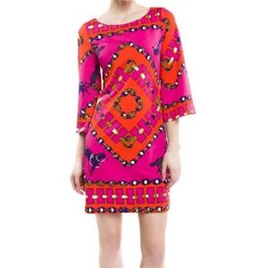 JB by Julie Brown Pink and Orange Equestrian Horse Mini Dress